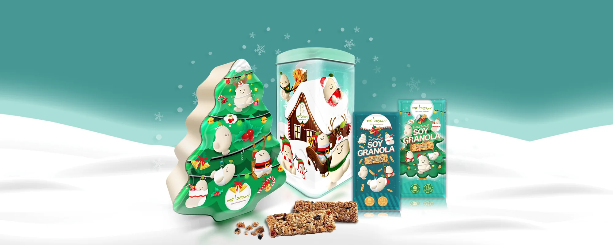 mr-bean-banner-background Mr Bean Singapore Christmas Soy Granola Tin Box and Container