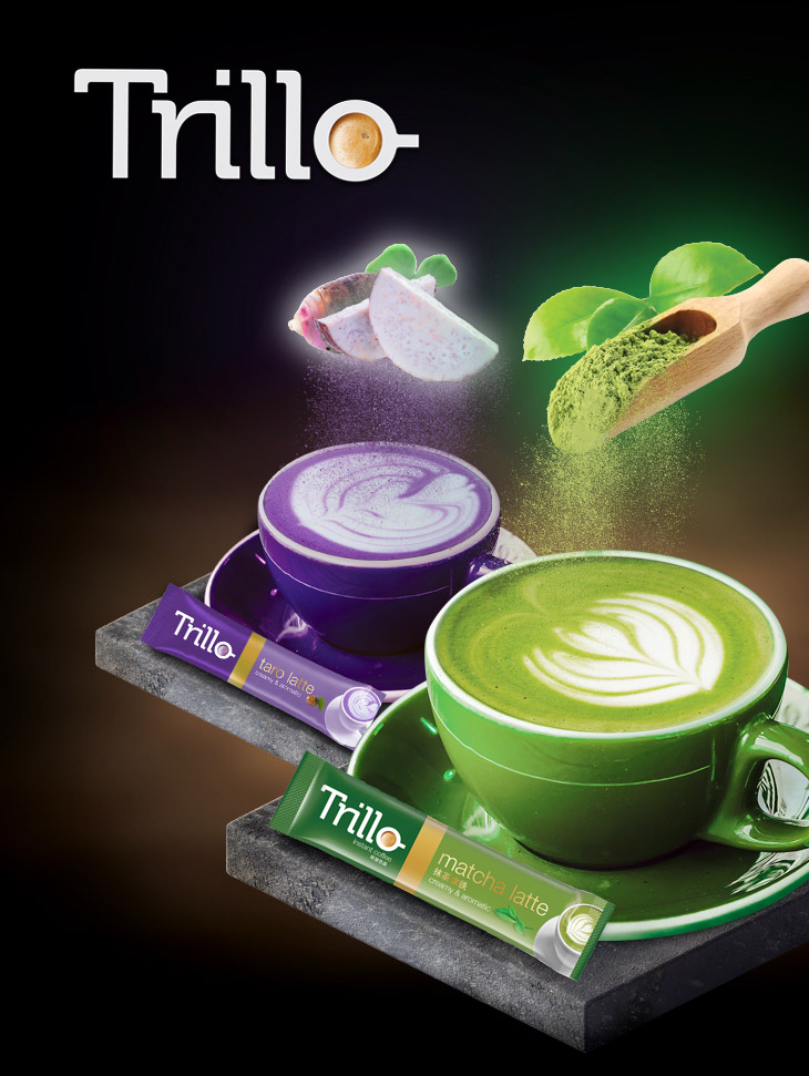 nudge graphic design Singapore - portfolio: Trillo Taro Latte and Matcha Latte