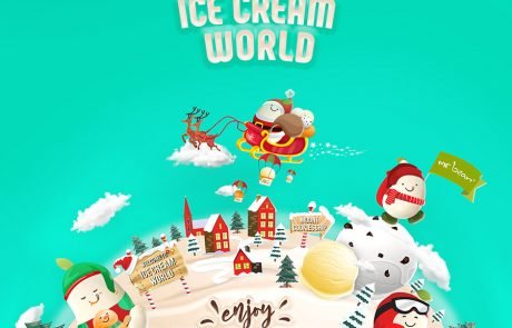 nudge graphic design Singapore - portfolio: Mr Bean X Udders Christmas Ice Cream World