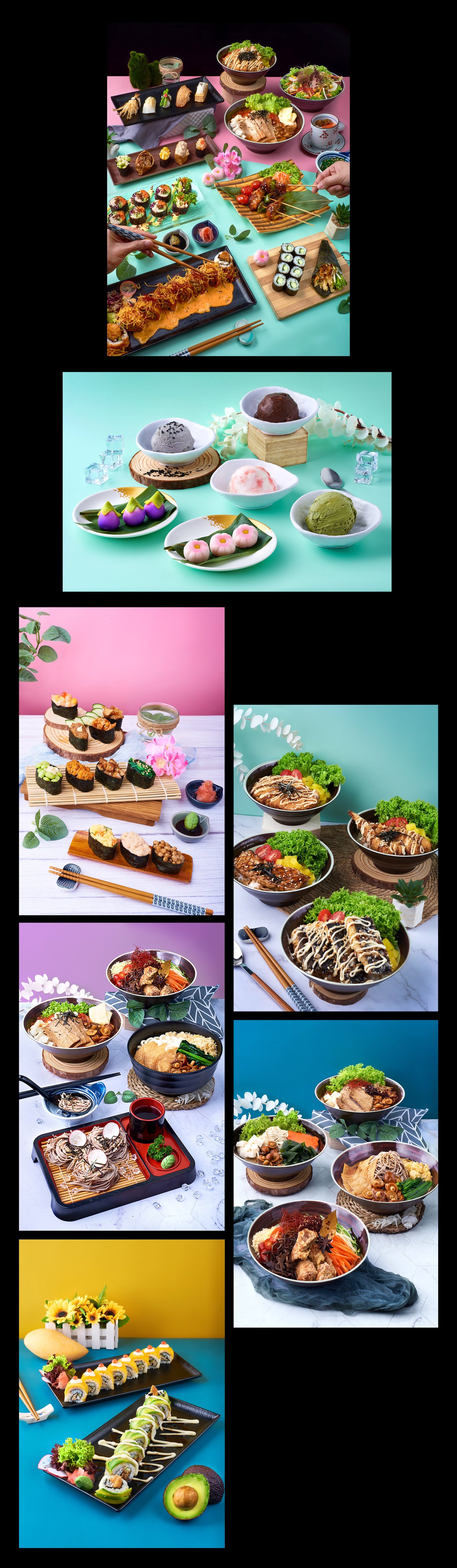 food photography and styling for saute sushi
