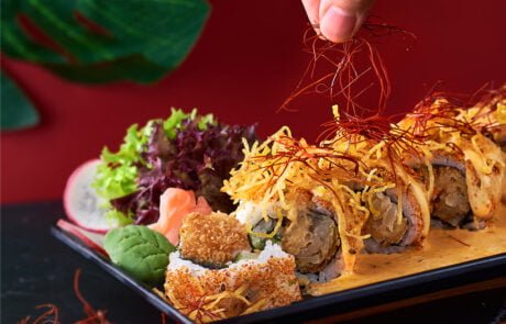 food photography and styling for saute sushi